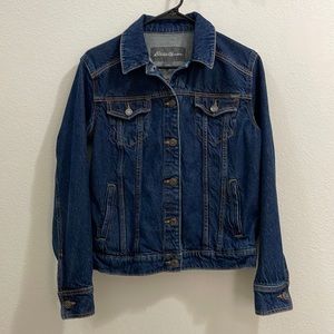 Eddie Bauer Denim Trucker Jacket - Dark Wash Blue